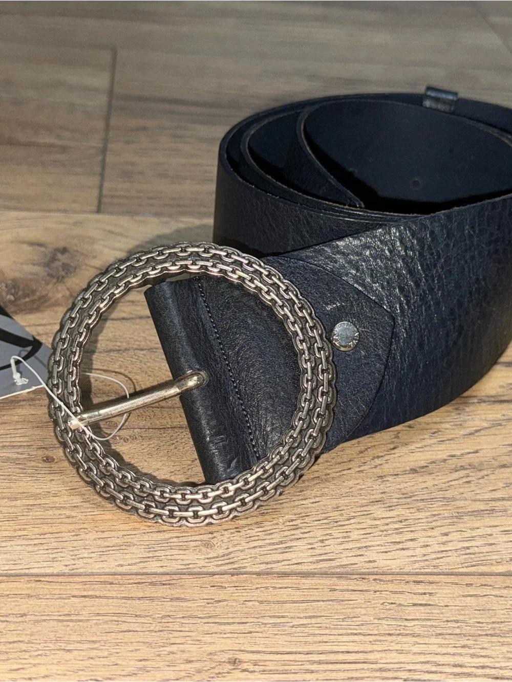Valentina Made in Italy Dark Navy Genuine Leather Belt – Size M